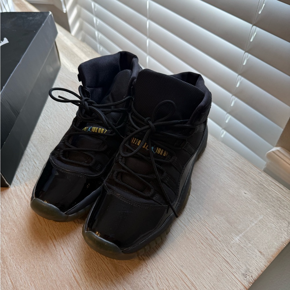 Jordan Kids' Black High-Top Sneakers with Gloss Accents